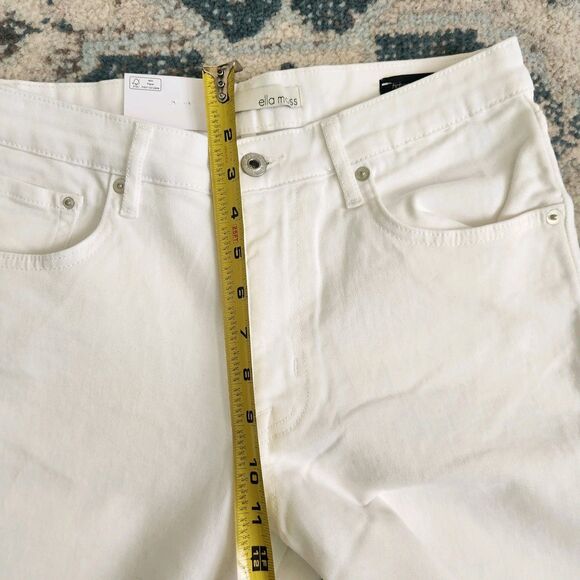NEW Ella Moss Women's 6/28 High Rise Slim Straight Ankle Jeans White Cotton NWT - Picture 11 of 11
